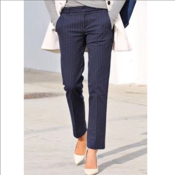 Banana Republic Pants - Banana Republic “Ryan” Navy Pinstripe Pants